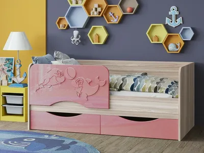 Детская кровать \"Дельфин\" МДФ 1,6м купить недорого в Санкт-Петербурге в  интернет-магазине БигМаркет