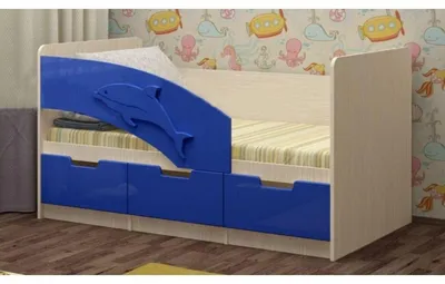 Детская кровать Дельфин МДФ глянец 1,6 купить в Санкт-Петербурге | Детская  от магазина Место Мебели