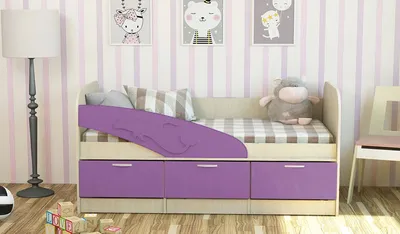 Детская кровать Дельфин-6 МДФ, 80х160, темно-синий купить в Екатеринбурге  по низкой цене от Азбука Мебели