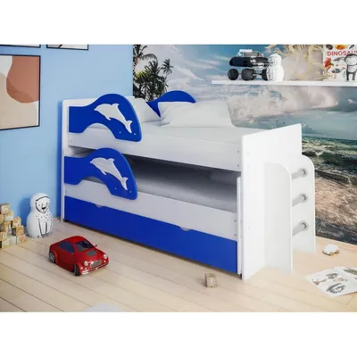 Купить Детская кровать Дельфин-3 голубой металлик / белый 80х200 см за 13  590 ₽ в Твери с доставкой | НОНТОН
