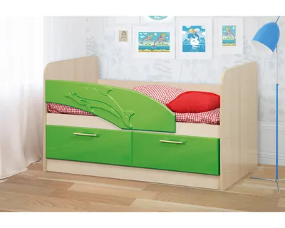 Детская кровать Дельфин 2,0 МДФ оранжевый - мебель недорого в Москве
