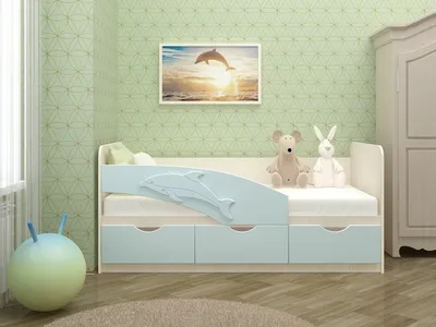 Купить Детская кровать \"Дельфин №3\" 1,6 м., 3 ящика без ручек в  Новосибирске недорого - интернет-магазин мебели