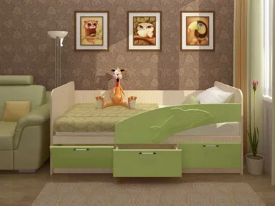 Детская кровать \"Дельфин\" МДФ 1,6м купить недорого в Санкт-Петербурге в  интернет-магазине БигМаркет