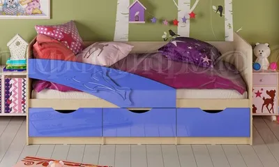 Детская кровать Дельфин 80х160, Ваниль - от официального производителя Миф  в Москве / Детские кровати в Москве - интернет магазин мебели для детей  Deti-krovati.ru