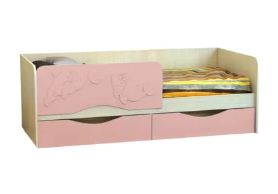 Детская кровать Дельфин-2 (1,6 м) с ящиками и бортиком МДФ - купить  недорого напрямую от производителя в Москве