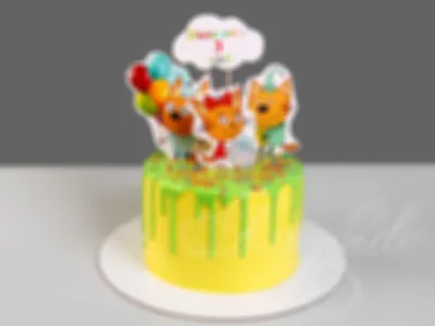 Торт Детский Три кота кремовый 2 на заказ в Днепре - Cake Studio  Nonpareil.ua
