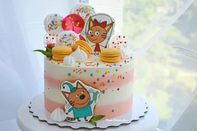 Торт три кота😽/Торт девочке🎂/Торт на 3 годика/Идея декора торта🍰/Торт 3  кота😻🎂/Детский торт 🧁 - YouTube