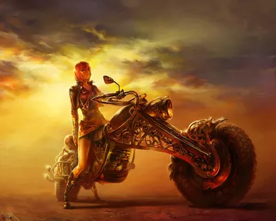 4K фото девушек на мотоцикле со спины