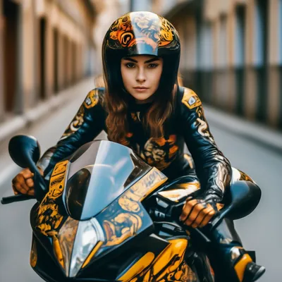 Рисунок девушек на спортивных мотоциклах
