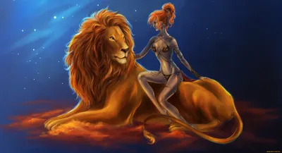 Картина Девушка и лев ᐉ Плохотина Людмила ᐉ онлайн-галерея Molbert.
