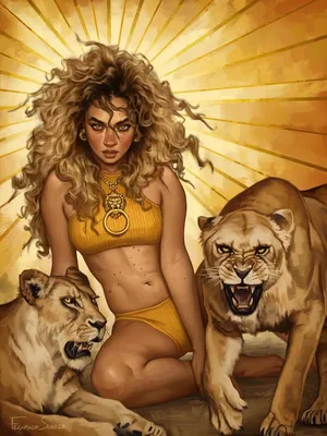 красивая девушка со львом, лев, девочка, лес фон картинки и Фото для  бесплатной загрузки