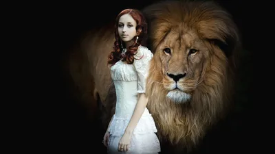 Лев и девушка\" вращение тысяч …» — создано в Шедевруме
