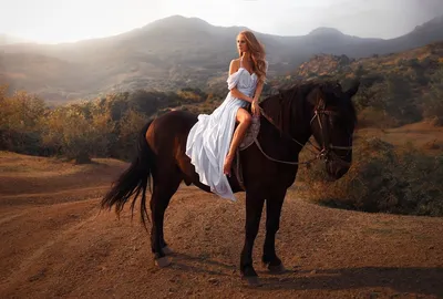 Девушка на лошади Stock Photo | Adobe Stock