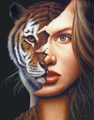 красивые картинки :: девушка art :: тигр :: art (арт) / картинки, гифки,  прикольные комиксы, интересные статьи по теме.