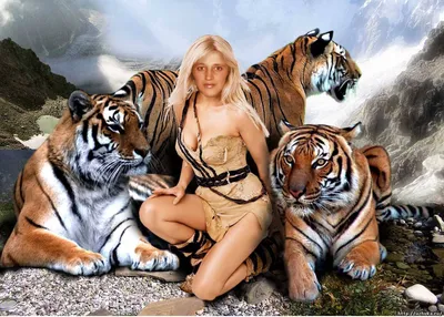 Девушка на тигре арт (50 лучших фото)