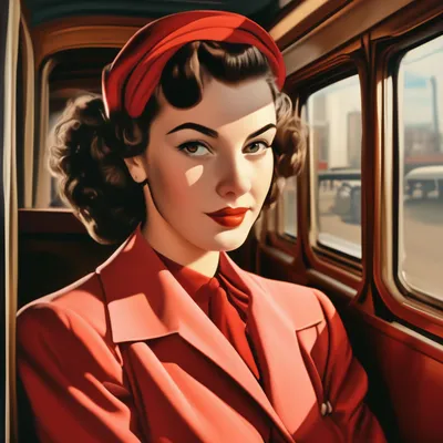 Современная девушка в поезде , пьет …» — создано в Шедевруме
