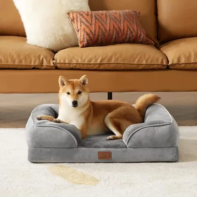 Лежак-диван для собак FUNTIK-STORE Честер, серый, 120х75х43 см - купить в  FUNTIKSTORE, цена на Мегамаркет