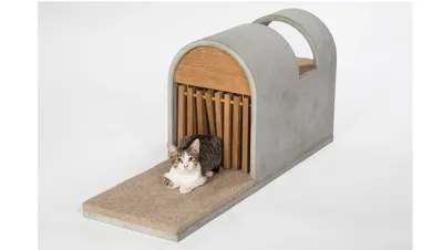 Тёплый домик для котов из пеноплекса