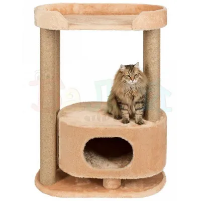 Домик для кошки с когтеточкой \"Комфорт два домика +гамак \" игровой комплекс  для кошек с лежаком, с гамаком, с игрушкой | AliExpress