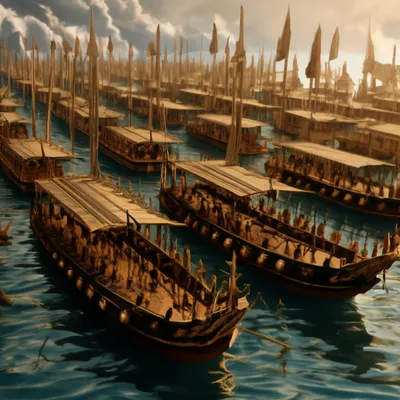 Трирема Древнегреческие и римские военные корабли в море Hd, Анимированная  графика Включая: море и древний - Envato Elements