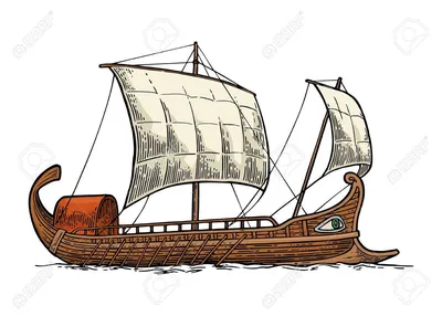 Корабль древней греции рисунок - 51 фото
