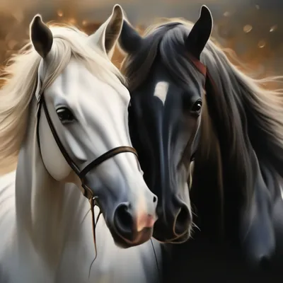 две лошади - онлайн-пазл