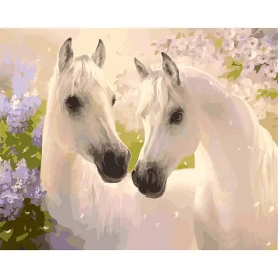 Картина в стиле арт хаус \"Две лошади\"
