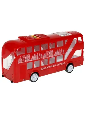 Металлический двухэтажный автобус Yeading 1:48 «Лондонский Винтаж» 18 см.  6629А инерционный, свет, звук / Бордовый