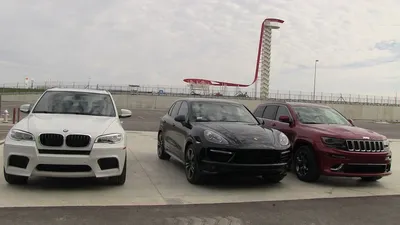 2014 Jeep Grand Cherokee SRT vs BMW X5 M vs Porsche Cayenne GTS 0-60 MPH  Mashup Review - YouTube