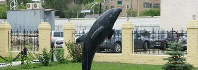 Фонтан с черным дельфином, …» — создано в Шедевруме