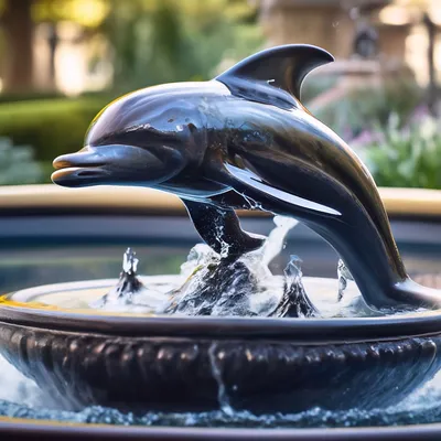 Фонтан с чёрным дельфином» — создано в Шедевруме