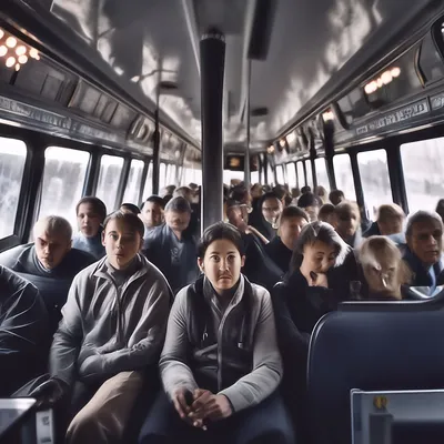 Фото автобуса с людьми 