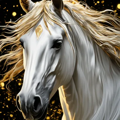 Картина Картина маслом \"Белый конь\" 80x120 SK220401 купить в Москве
