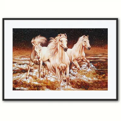Световая уличная фотозона «Три белых коня с каретой» - Завод декора