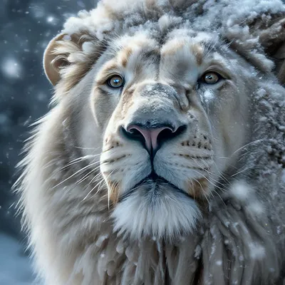Покажи грациозного белого льва …» — создано в Шедевруме