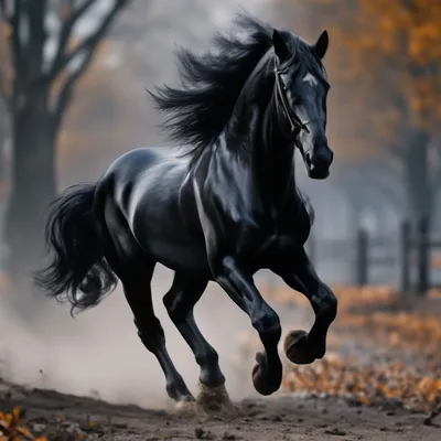 Черный Жеребец. Портрет Черного Коня. Чистокровные. Красивая Лошадь.  Фотография, картинки, изображения и сток-фотография без роялти. Image  29465015