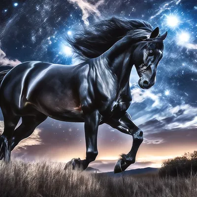 портрет фризского черного коня на осеннем лугу Стоковое Изображение -  изображение насчитывающей красивейшее, европа: 228217317