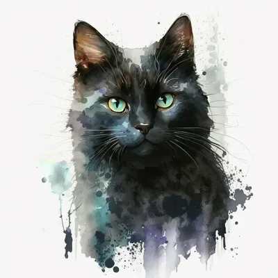 Черный котенок с зелеными глазами - 73 фото
