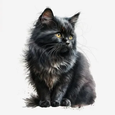 Черный кот с оранжевыми глазами - 53 фото