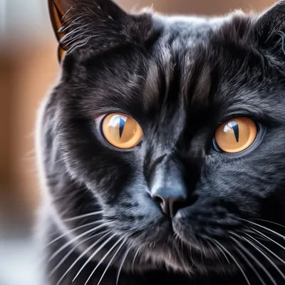 Черная британская кошка - 65 фото