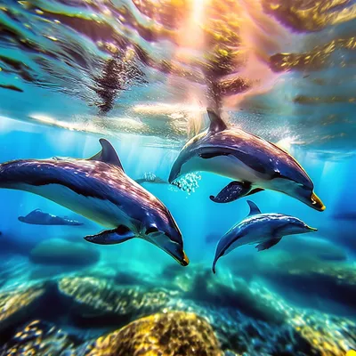 Дельфины под водой стоковое фото ©vitaliy_sokol 51226231