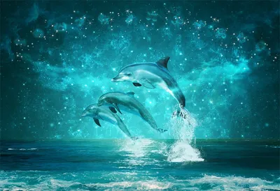 Милый дельфин посылает воздушный …» — создано в Шедевруме