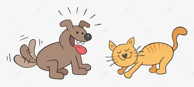 Счастливый кот и собака вместе как друзья PNG , собак и кошек, дружба,  Счастливая собака PNG картинки и пнг рисунок для бесплатной загрузки