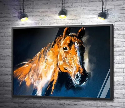Портрет гнедой лошади на тёмном …» — создано в Шедевруме