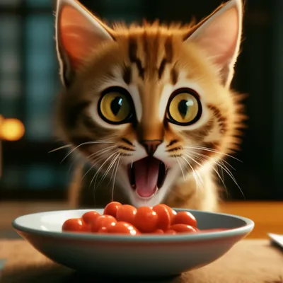 Еда голодного кота ждать смешно Стоковое Изображение - изображение  насчитывающей киска, кошачий: 185819255