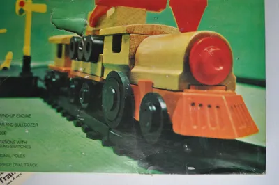 HARDWOOD TRAIN SET Epoch Playthings Wooden Toy Train 1970s - rj | eBay