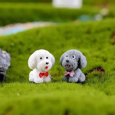 Купить 4 шт. мини-милые фигурки собак, миниатюрные ремесленные сказочный  сад, сделай сам, детская спальня, гостиная, автомобиль, украшение для дома  | Joom