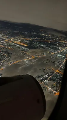 Вид из самолета ночью | Хошимин, Вид, Город