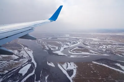 Вот так выглядит Гренландия из окна самолета | Пикабу