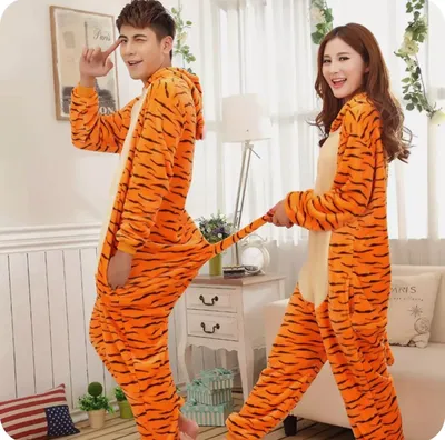 Kigurumi Tiger Pajamas Animal Party Cosplay Costume Flannel Onesies Game  Cartoon Animal Sleepwear